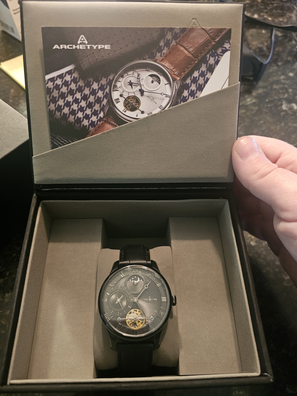 Men's Black Mechanical Wristwatch